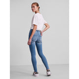 PIECES Damen Jeans PCHIGHFIVE Restudsalg Light Blue Denim