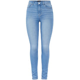 PIECES Damen Jeans PCHIGHFIVE Restudsalg Light Blue Denim