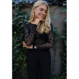 Liberté LIBERTÈ Damen Mesh LS Blouse BLACK HEART