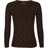 Liberté LIBERTÈ Damen Mesh LS Blouse DARK BROWN HEART