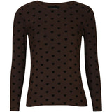 Liberté LIBERTÈ Damen Mesh LS Blouse DARK BROWN HEART