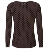 Liberté LIBERTÈ Damen Mesh LS Blouse DARK BROWN MEDIUM HEART