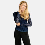 Liberté LIBERTÈ Damen Mesh LS Blouse NAVY HEART