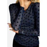 Liberté LIBERTÈ Damen Mesh LS Blouse NAVY HEART