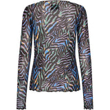 Liberté Liberté Damen Langarm-Mesh-Top 4086 Top Colorful Zebra