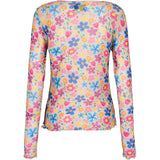 Liberté Liberté Damen Langarm-Mesh-Top 4086 Top FUNNY FLOWERS SAND