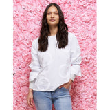 MARTA DU CHATEAU Marta Du Chateau Damen Bluse MdcVinter Blouse White