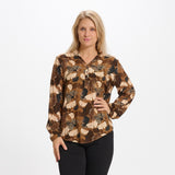 MARTA DU CHATEAU Marta Du Chateau Damen Hemd - 8128 Restudsalg Fango/black