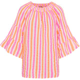MARTA DU CHATEAU Marta du Chateau Damen Bluse MdcPutte 7316 Shirt Orange/Fuxia Stripe