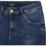 MARTA DU CHATEAU Marta du Chateau Damen Jeans MdcCamila Mdc179-26167 Restudsalg Dark Blue Denim
