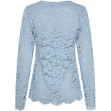 MARTA DU CHATEAU Marta du Chateau Damen Langarm-Spitzen-T-Shirt MdcMilley 7707 LS Tee Light blue