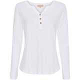 MARTA DU CHATEAU Marta du Chateau Damen Langarm T-Shirt MdcMagali 2553 Restudsalg White