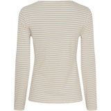 MARTA DU CHATEAU Marta du Chateau Damen Langarm T-shirt MdcNancy 6111 Restudsalg Beige/white