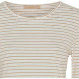 MARTA DU CHATEAU Marta du Chateau Damen Langarm T-shirt MdcNancy 6111 Restudsalg Beige/white