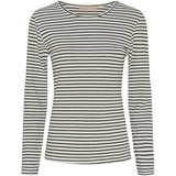 MARTA DU CHATEAU Marta du Chateau Damen Langarm T-shirt MdcNancy 6111 Restudsalg Black/White