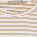 MARTA DU CHATEAU Marta du Chateau Damen T-Shirt MdcEnrica 258036 Restudsalg Beige Stripe