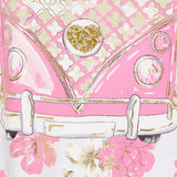 MARTA DU CHATEAU Marta du Chateau Damen T-shirt MdcMarie 1535 Restudsalg White VW Rosa Baby