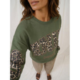 MARTA DU CHATEAU Marta du chateau Damen Sweatshirt MdcSevilla 22659Leo Sweatshirt Military/Leo