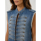 MARTA DU CHATEAU Marta du chateau Damen Weste MDCHOLIDAY 268678 Vest Denim