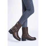 SHOES Milja Damen BikerStiefel 68242 Shoes Brown