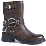 SHOES Milja Damen BikerStiefel 68242 Shoes Brown