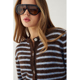 Noella NOELLA dame cardigan N-MERTICE Cardigan BROWN BLUE STRIPE