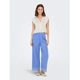 ONLY ONLY Damen-Hose ONLPAULA Pant Blue Bonnet BRIGHT WHITE EMB.
