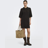 ONLY ONLY Damen Kleid ONLALIVIA Dress Coffee Bean Dtm Button/Melange