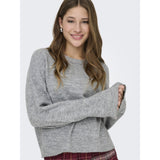 ONLY ONLY Damen Strickpullover ONLSIMONI Pullover Medium grey melange
