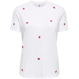 ONLY ONLY Damen T-Shirt ONLKETTY T-shirt bright white strawberry