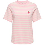 ONLY ONLY Damen T-Shirt ONLLIVINA Top Rosy Touch Cloud dancer raspberry emb ches