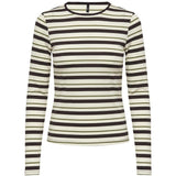 ONLY ONLY Damen Top ONLELLI Blouse Cloud Dancer Chokolate torte + peat moss