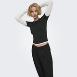 ONLY ONLY Damen Top ONLELLI Blouse Black (Double layer) cd