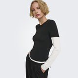 ONLY ONLY Damen Top ONLELLI Blouse Black (Double layer) cd