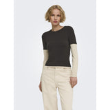 ONLY ONLY Damen Top ONLELLI Blouse Chocolate Torte (Double layer) oatmeal