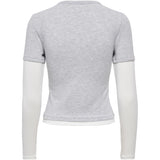 ONLY ONLY Damen Top ONLELLI Blouse Light Grey Melange (Double layer) cd