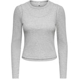 ONLY ONLY Damen bluse ONLJILLI Blouse Light Grey Melange