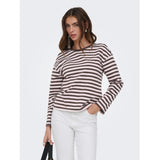 ONLY ONLY Damen bluse ONLNEW LS Tee Black Coffee Orchid pink + Cloud dancer