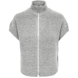 ONLY ONLY Damen weste ONLBIANCA Vest Medium Grey Melange Silver Zip