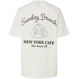 PIECES PIECES DAMEN T-SHIRT PCJELMA Restudsalg Coconut Milk Delicioso Sunday Brunch