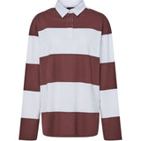 PIECES PIECES Damen-Poloshirt PCFRIDA Restudsalg Tawny Port White