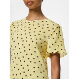 PIECES PIECES Damen Kleid PCFLORA Dress French Vanilla Brown polka dots
