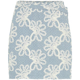 PIECES PIECES Damen Rock PCLIBBEY Restudsalg Medium Blue Denim Flower