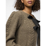 PIECES PIECES Damen Strick PCROW Restudsalg Morel Black woven bows