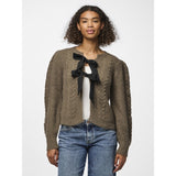PIECES PIECES Damen Strick PCROW Restudsalg Morel Black woven bows