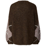 PIECES PIECES Damen Strickpullover PCRASMINE Knit Hot Fudge Greige and Birch