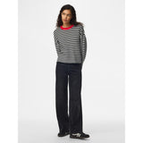 PIECES PIECES Damen strick PCJASSY Knit Black CLOUD DANCER + HIGH RISK RED NECK