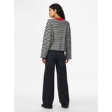 PIECES PIECES Damen strick PCJASSY Knit Black CLOUD DANCER + HIGH RISK RED NECK