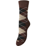 PIECES PIECES Damen strümpfe PCALBA Socks Hot Fudge Greige/Black/Birch