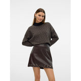 Vero Moda PIECES Damen Pullover VMARIA Restudsalg Black W. SILVER MINK GRAFIC PRINT